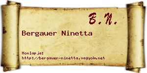 Bergauer Ninetta névjegykártya